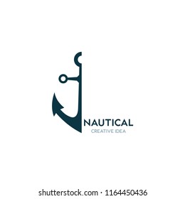 Nautical logo design templates on white background