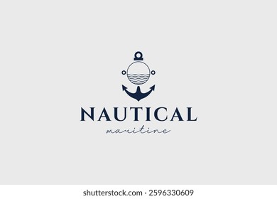 Nautical logo icon illustration, simple logo for branding