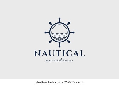 Nautical logo icon illustration, simple logo for branding