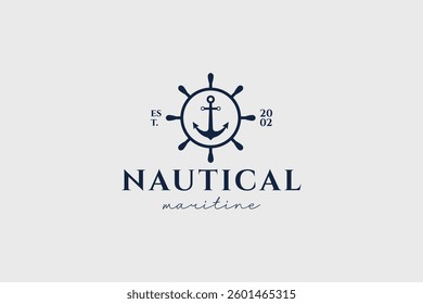 Nautical logo icon illustration, simple logo for branding