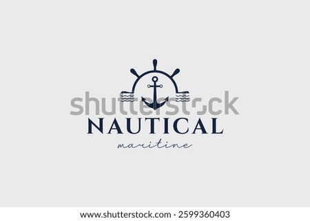 Nautical logo icon illustration, simple logo for branding