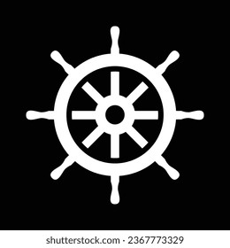 Icono de logotipo náutico aislado en fondo oscuro
