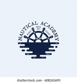 Nautical logo template design. Vector illustration.