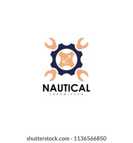 Nautical logo vector. Logo template. Vector template