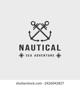 logotipo náutico vintage plantilla de vector icono ilustración diseño gráfico
