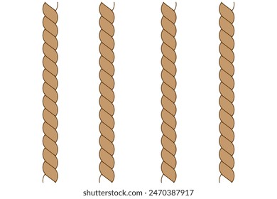 Nautical loops. knots for rope. Realistic knot round and square borders. Marine ropes