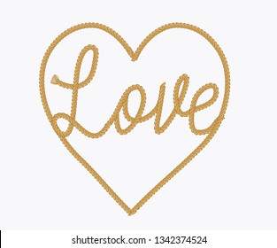 nautical love heart rope design vector