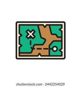 Nautical Map Icon Vector Illustration