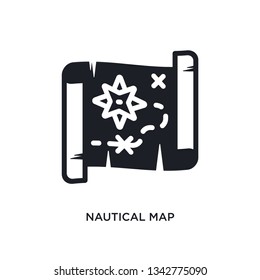 nautical map isolated icon. simple element illustration from nautical concept icons. nautical map editable logo sign symbol design on white background. can be use for web and mobile