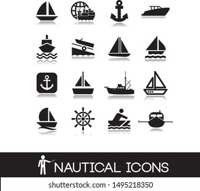 Water Transport Icons Monoline Concept the Stock Vector (Royalty Free ...