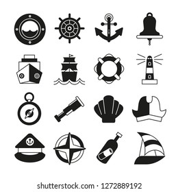 nautical and marine icons set