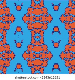 Nautical marine sailing elements patchwork vintage vector seamless pattern  Hippie mandala pattern. Kaleidoscope elements. 