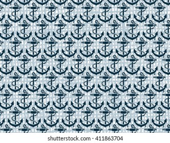 Nautical or marine themed pattern with anchor knots for yacht. Maritime theme pattern. Vector