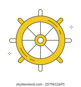 Nautical Marine Wheel Helm Vector Icon Design