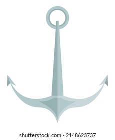 nautical metal anchor isolated icon