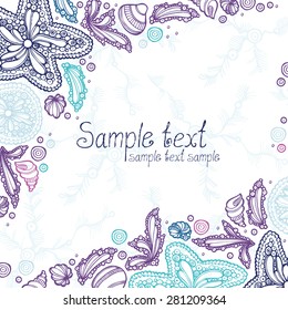 Nautical motifs. The vector art for design.