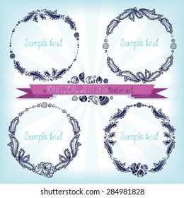 Nautical motifs. The vector frame for design.