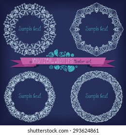 Nautical motifs. The vector frame for design.