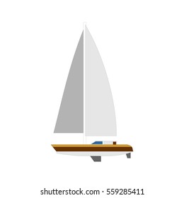 Nautical motor yacht isolated on white background. Vector illustration eps10