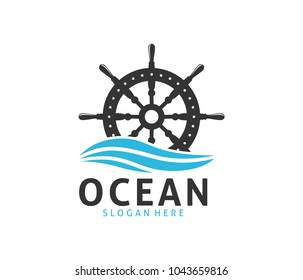 nautical navy cruise vector logo design