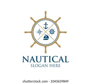 nautical navy cruise vector logo design