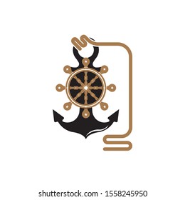 nautical navy cruise vector logo design
