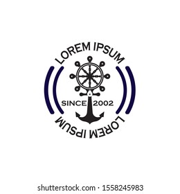 nautical navy cruise vector logo design
