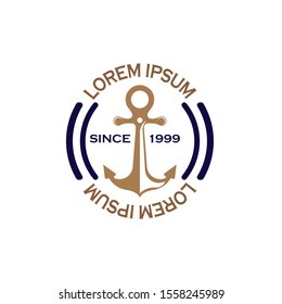 nautical navy cruise vector logo design
