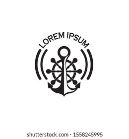 nautical navy cruise vector logo design
