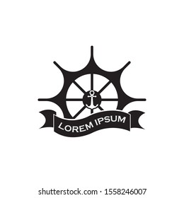 nautical navy cruise vector logo design
