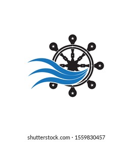 Nautical Navy Cruise vector logo design, Icon , Symbol illustration
