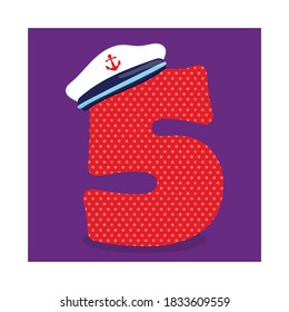 Nautical Number 5 Vector Illustration