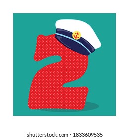 Nautical Number 7 Vector Illustration