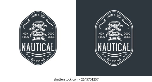 Nautical ocean print, marine bollard, sea or ocean bollard, travel and cruises