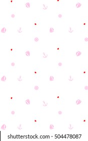 Nautical pattern with anchors and boats.
