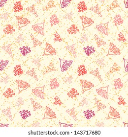 Nautical pattern inspired with colorful corals on sandy beach. Texture for web, print, wallpaper, home decor, spring summer fashion fabric, textile, invitation or website background. Marine set.