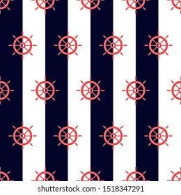 Nautical pattern, Seamless vector illustration with ship steering wheels