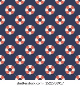 Nautical pattern, Seamless vector illustration with abstract lifebuoys