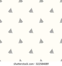 Nautical pattern with small sailing boats in the background. Texture for web, print, Wallpaper, home decor, spring summer fashion fabric, textile, invitation or website background. Sea set.