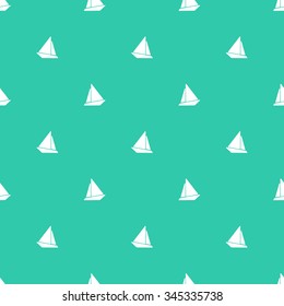 Nautical pattern with small sailing boats in the background. Texture for web, print, Wallpaper, home decor, spring summer fashion fabric, textile, invitation or website background. Sea set.