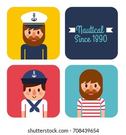 nautical people captain sailor worker character
