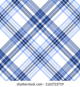 Nautical plaid pattern in shades of blue, navy and white.