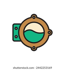 Nautical Porthole Icon Vector Illustration