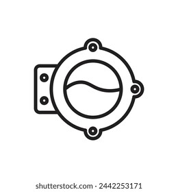 Nautical Porthole Outline Icon Vector Illustration