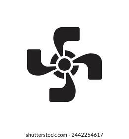 Nautical Propeller Filled Icon Vector Illustration