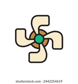 Nautical Propeller Icon Vector Illustration