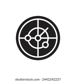 Ilustración de vector de icono lleno de radar náutico