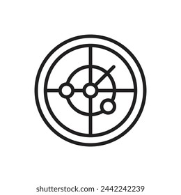 Ilustración vectorial de contorno de radar náutico