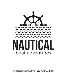 Nautical retro emblem in hipster style. Black color logo retro vintage nautical label emblem logo template. Nautical emblems for t-shirt, boat emblems, sea, ocean travel business. Marine label