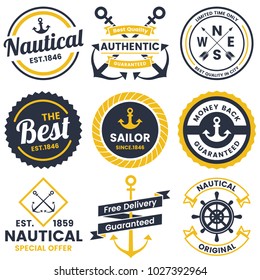 nautical Retro Vector Logo for banner, poster, flyer